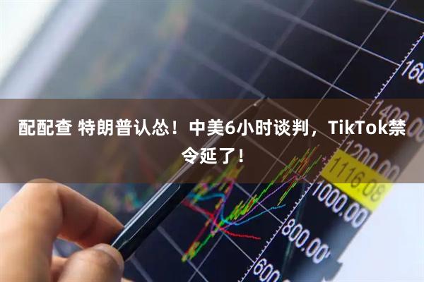 配配查 特朗普认怂！中美6小时谈判，TikTok禁令延了！